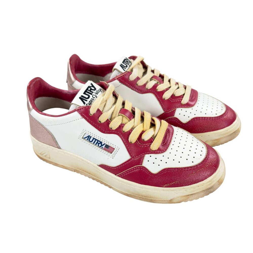 AUTRY Medalist Low Super Vintage Sneakers Womens EU 39 - US 9 White/Rose/Copper